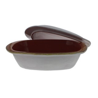 French Home 3.75-quart White Stoneware Roaster with Lid