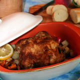 French Home 3.75-quart White Stoneware Roaster with Lid