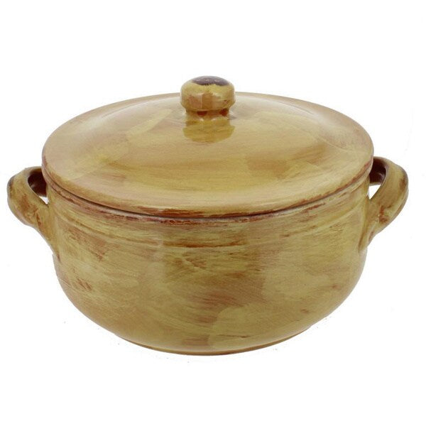 French Home Saffron Italian Stoneware 3.5-quart Lidded Pot