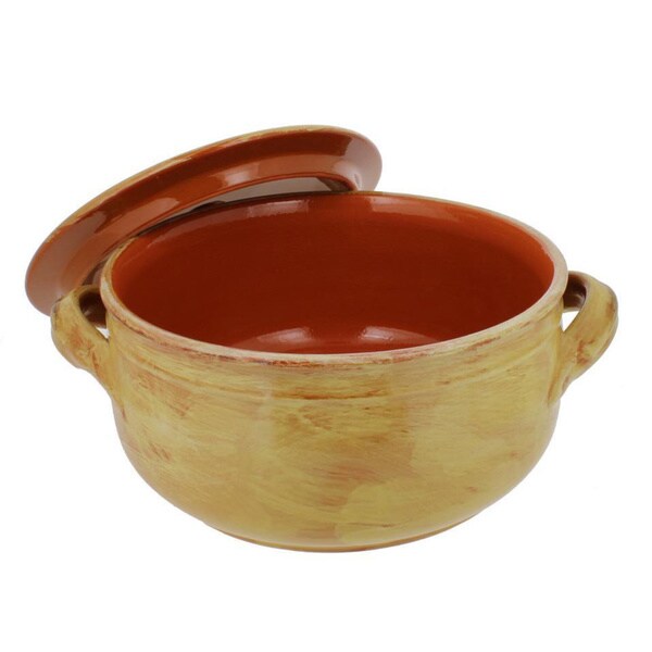 French Home Saffron Italian Stoneware 3.5-quart Lidded Pot