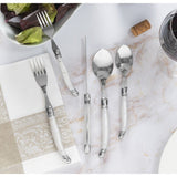 French Home Laguiole 20 Piece Stainless Steel Flatware Set, Service for 4, Pearl White