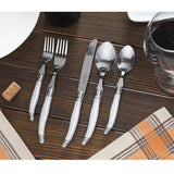French Home Laguiole 20 Piece Stainless Steel Flatware Set, Service for 4, Pearl White