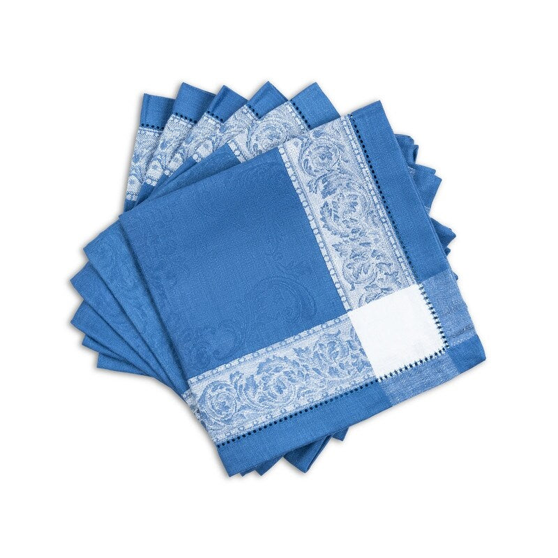 French Home Linen Set of 6 Paris Napkins - French Blue