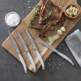 French Home Set of 4 Laguiole Steak Knives, Pearlized White
