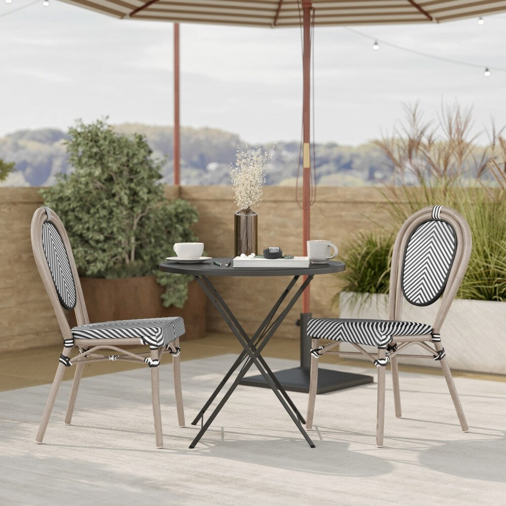 Stacking Bistro Chairs with Metal Frames
