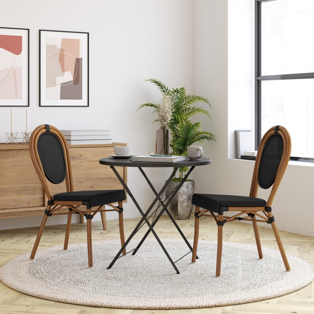 Stacking Bistro Chairs with Metal Frames