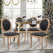 Farmhouse French Dining Room Antique Painting Chairs with PU Set of 4