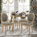 Farmhouse French Dining Room Antique Painting Chairs with PU Set of 4