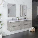 Fresca Formosa 60" Double Sink Bathroom Cabinet w/ Top & Sinks in Ash - 60