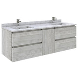 Fresca Formosa 60" Double Sink Bathroom Cabinet w/ Top & Sinks in Ash - 60