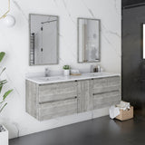 Fresca Formosa 60" Double Sink Bathroom Cabinet w/ Top & Sinks in Ash - 60