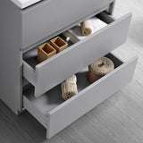 Fresca Lazzaro 30" Gray Free Standing Modern Bathroom Cabinet w/ Integrated Sink