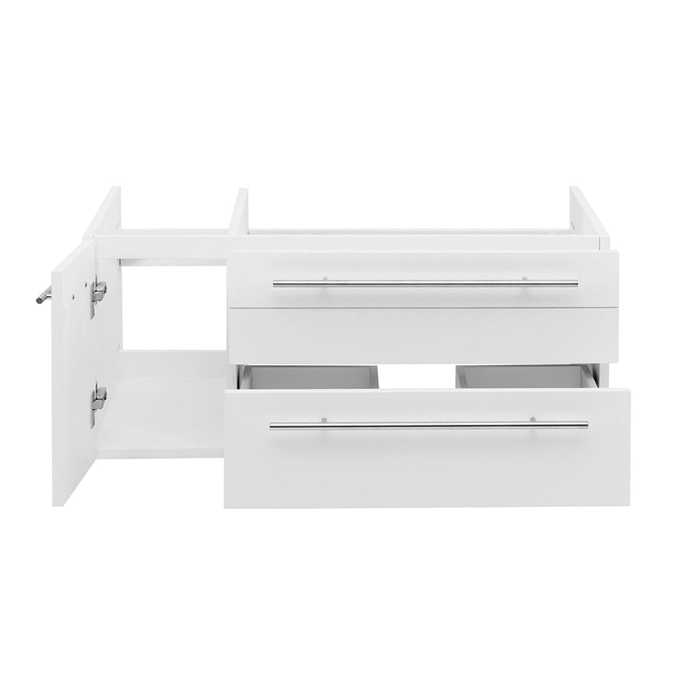 Fresca Lucera 36" White Wall Hung Bathroom Cabinet - Right Version