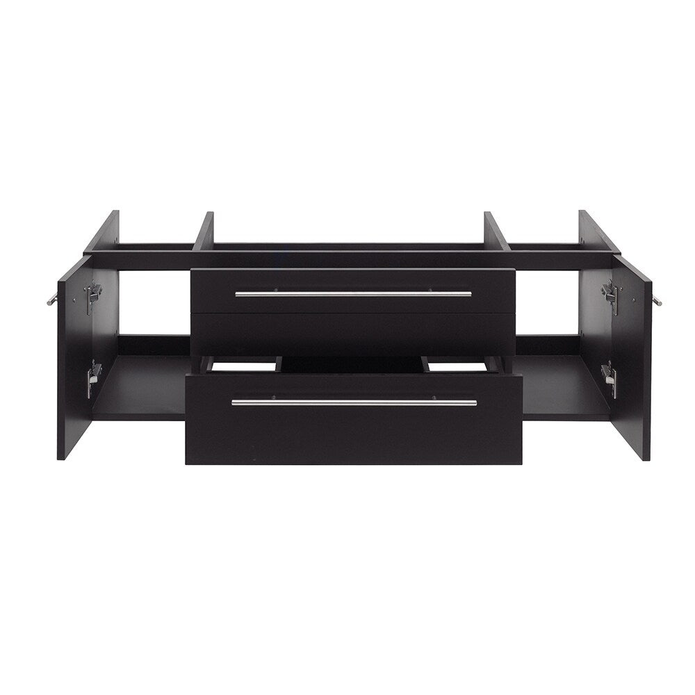 Fresca Lucera 48" Espresso Wall Hung Double Vessel Sink Modern Bathroom Cabinet