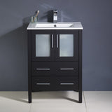 Fresca Torino Black Wood 24-inch Bathroom Cabinet and Sink