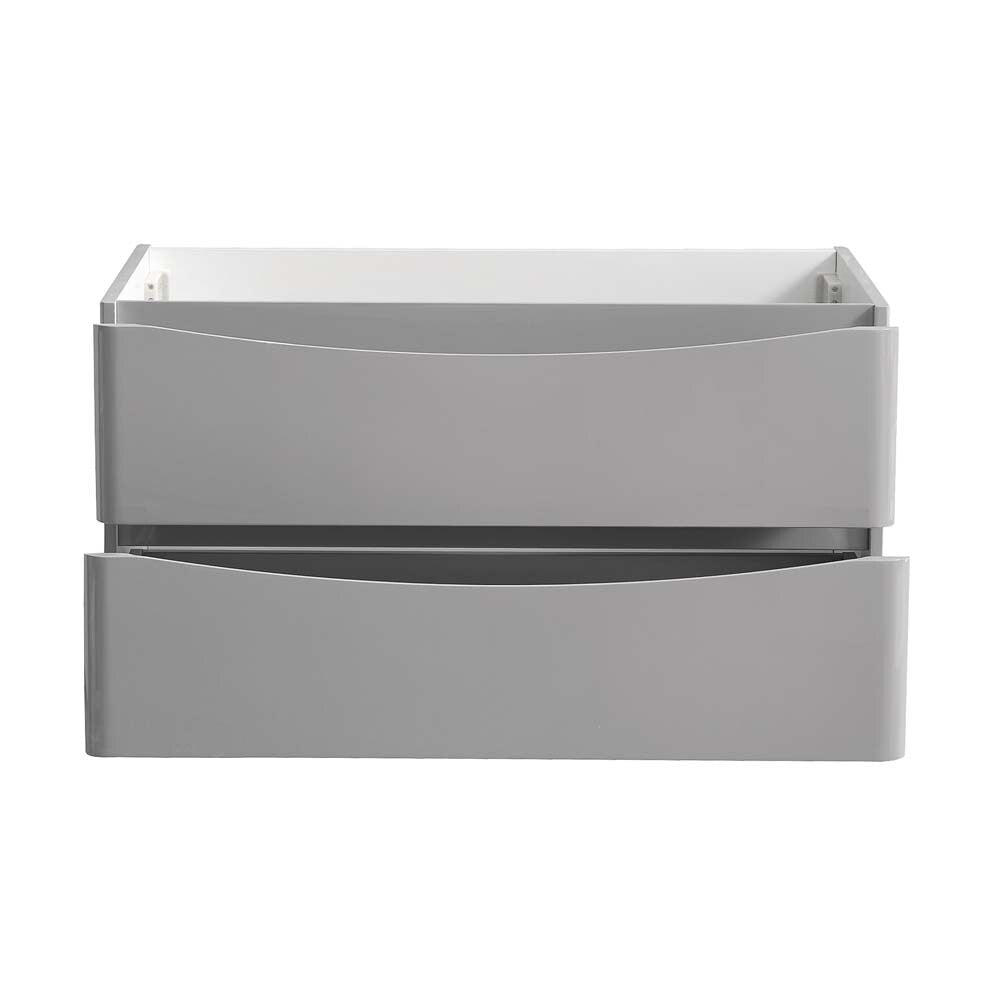 Fresca Tuscany 36" Glossy Gray Wall Hung Modern Bathroom Cabinet