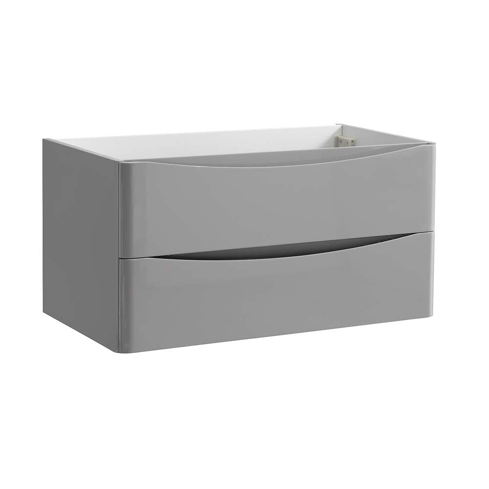 Fresca Tuscany 36" Glossy Gray Wall Hung Modern Bathroom Cabinet
