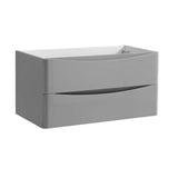 Fresca Tuscany 36" Glossy Gray Wall Hung Modern Bathroom Cabinet