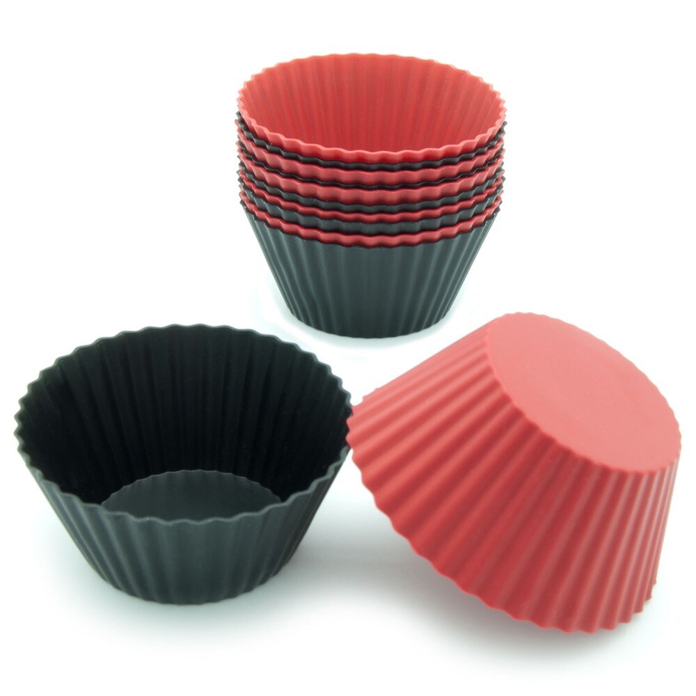 Freshware 12-Pack Small Round Silicone Reusable Baking Cup - Multicolor