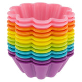 Freshware 12-pack Silicone Flower Reusable Cupcake and Muffin Baking Cup
