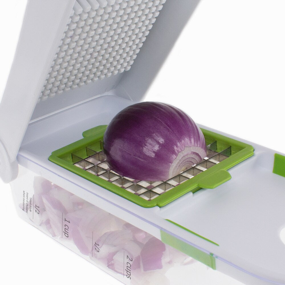 Freshware 3-in-1 Light Green Onion, Vegetable, Fruit, and Cheese Chopper