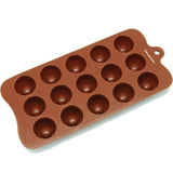 Freshware Brown 15-cavity Round Chocolate and Candy Silicone Mold