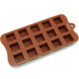 Freshware Brown 15-cavity Square Chocolate and Candy Silicone Mold