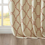Fretwork Print Grommet Top Window Curtain Panel