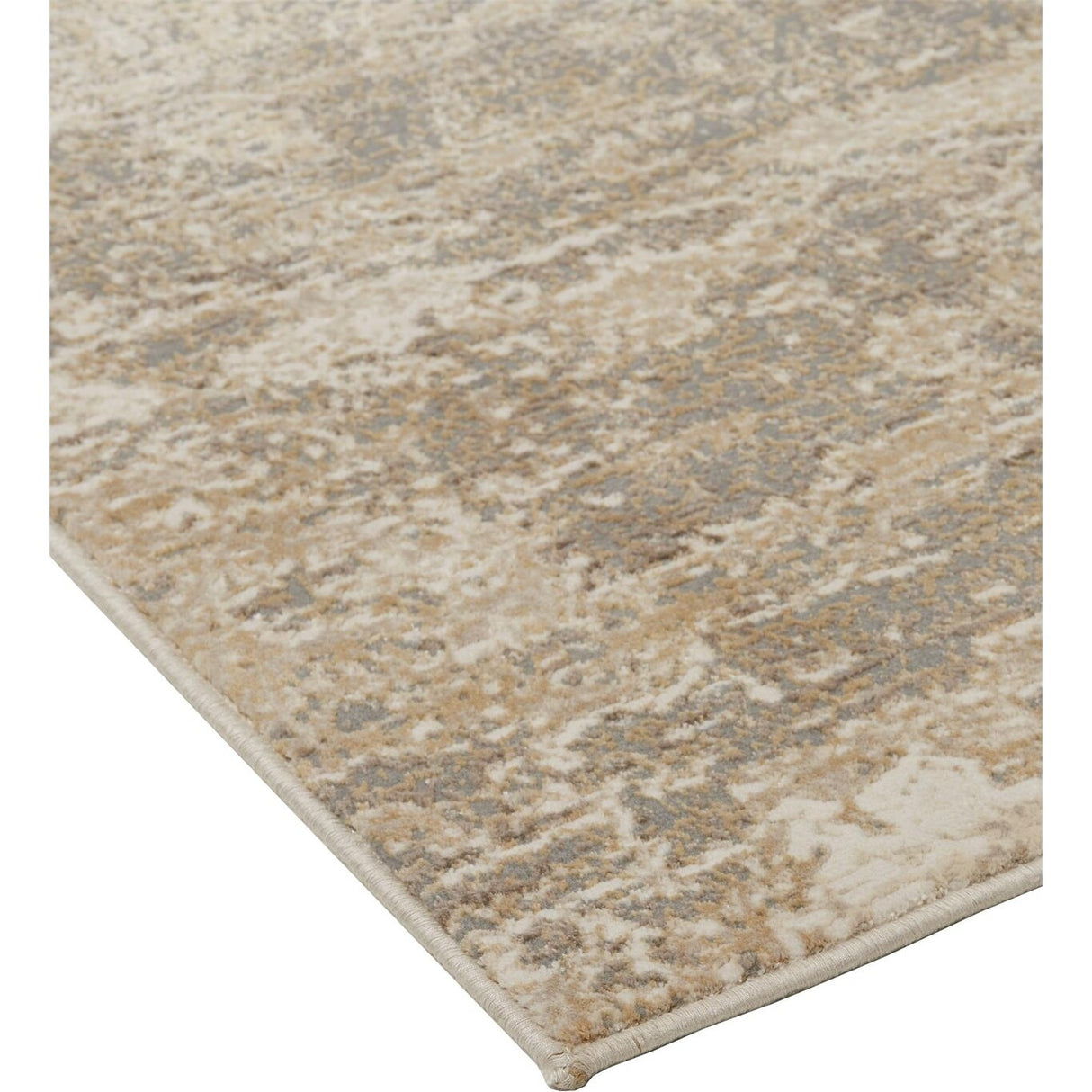 Frida Distressed Abstract Watercolor Accent Rug, Latte Tan/Gray