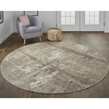 Frida Distressed Abstract Watercolor Accent Rug, Latte Tan/Gray