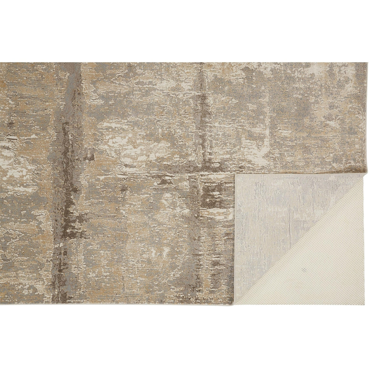 Frida Distressed Abstract Watercolor Accent Rug, Latte Tan/Gray