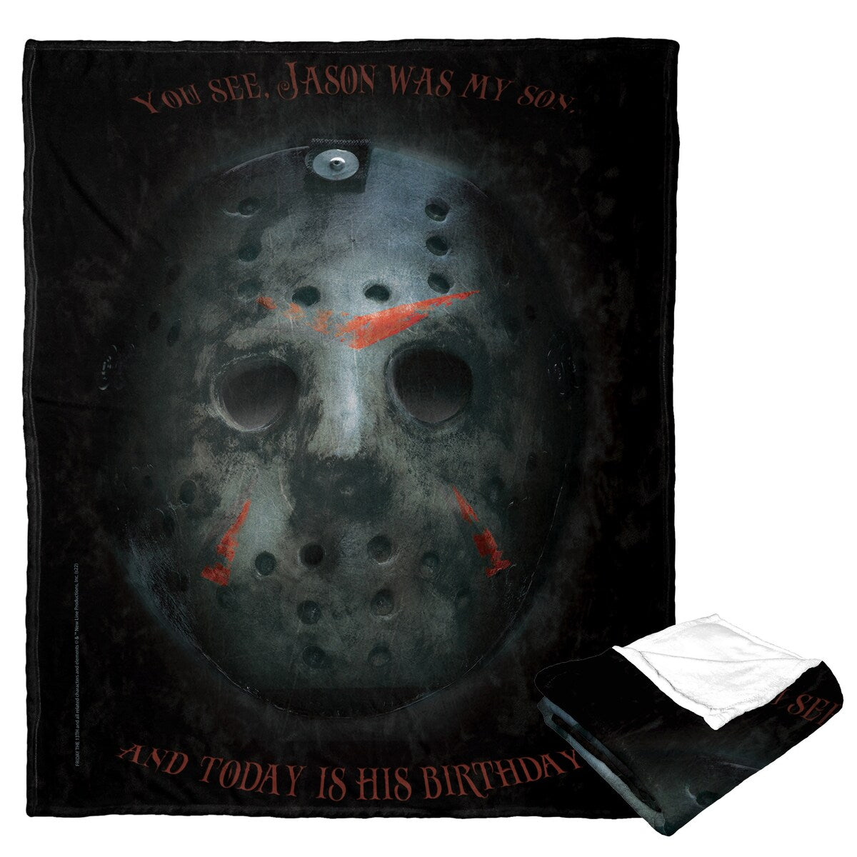 Warner Brothers Friday the 13th Today Is His Birthday Silk Touch Throw Blanket