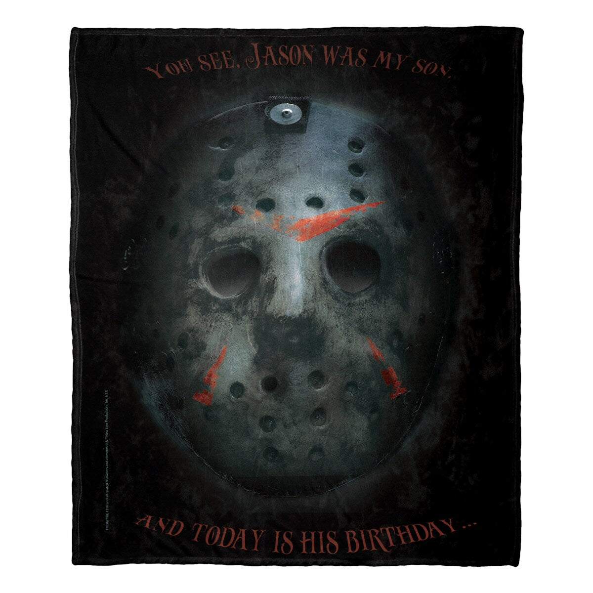 Warner Brothers Friday the 13th Today Is His Birthday Silk Touch Throw Blanket