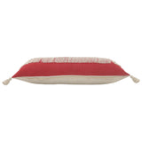 Sevita Fringe Festival Raspberry Color Block Throw Pillow