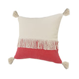 Sevita Fringe Festival Raspberry Color Block Throw Pillow