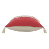 Sevita Fringe Festival Raspberry Color Block Throw Pillow