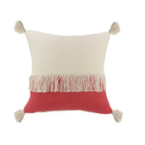 Sevita Fringe Festival Raspberry Color Block Throw Pillow