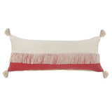 Sevita Fringe Festival Raspberry Color Block Throw Pillow