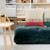 Sevita Fringe Festival Raspberry Color Block Throw Pillow