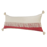 Sevita Fringe Festival Raspberry Color Block Throw Pillow