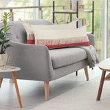 Sevita Fringe Festival Raspberry Color Block Throw Pillow