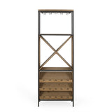 Fritsche Modern Industrial 15 Bottle Floor Wine Rack by Christopher Knight Home