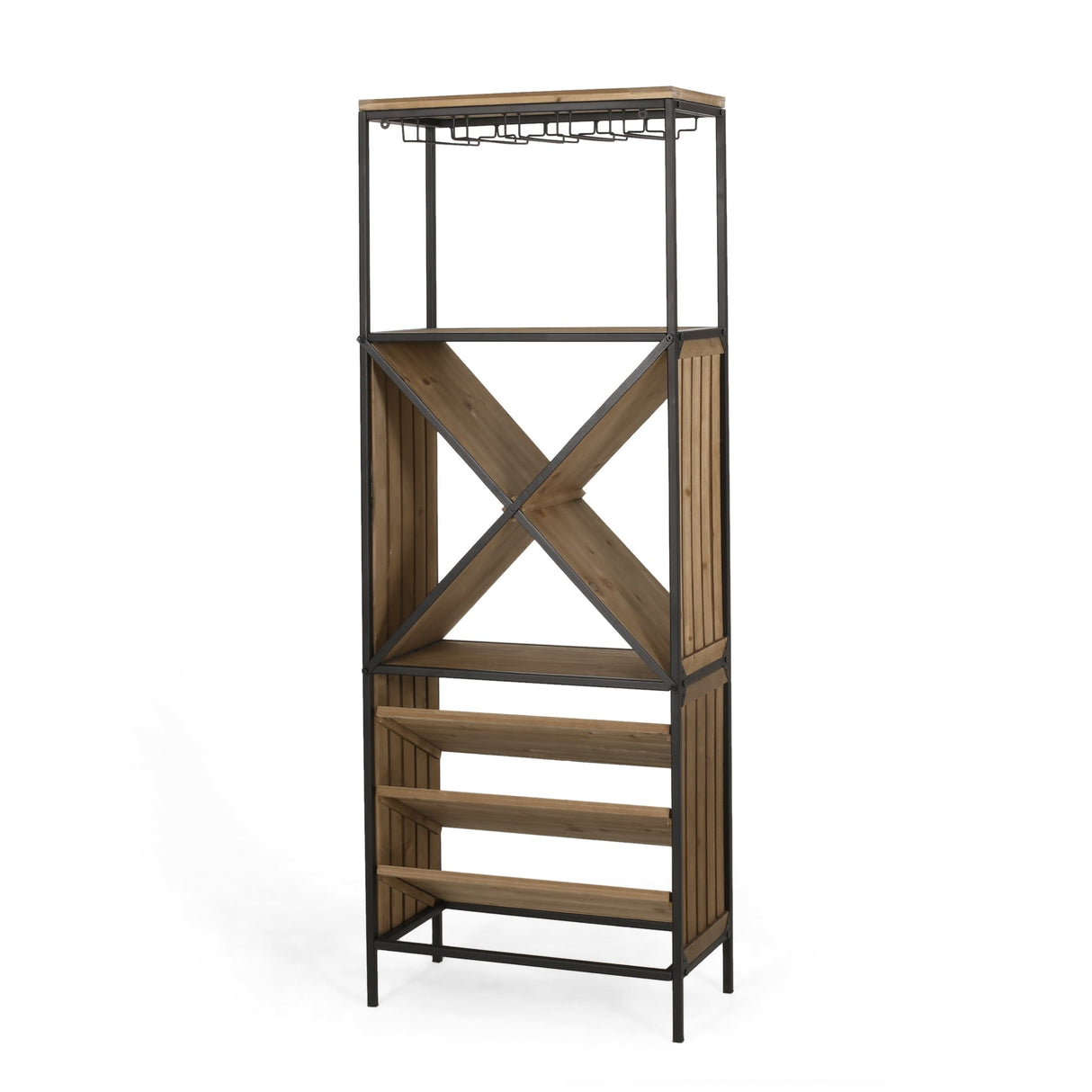 Fritsche Modern Industrial 15 Bottle Floor Wine Rack by Christopher Knight Home