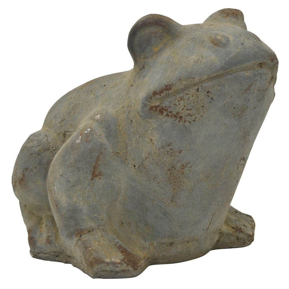 Frog Garden Decoration in Green Terracotta 11in L x 8in W x 8in H