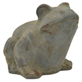 Frog Garden Decoration in Green Terracotta 11in L x 8in W x 8in H