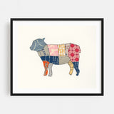 From the Butcher IV Collage Animals Food Drink Lamb Art Print/Poster