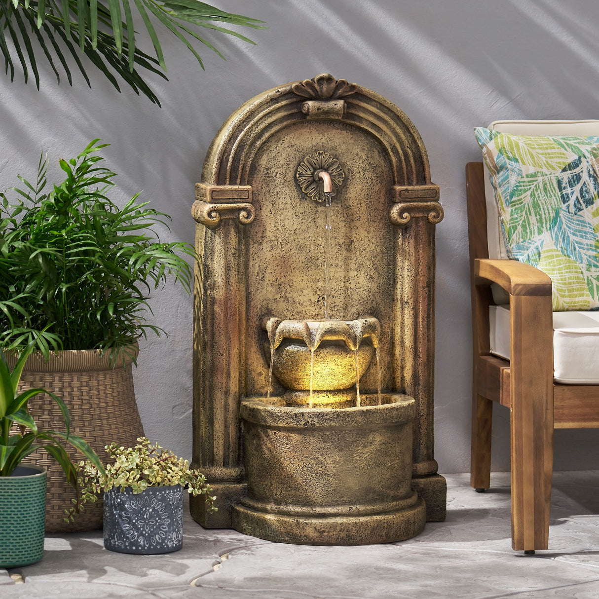 Frontage Outdoor Tier Single Spout Fountain Outdoor 2 by Christopher Knight Home