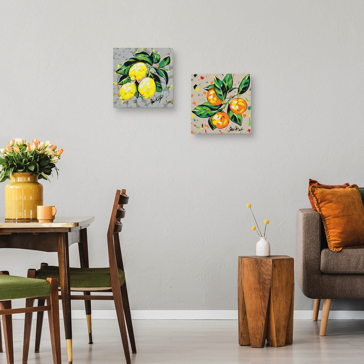 Fruit Sketch Lemons, Fruit Sketch Oranges by Jodi Augustine Canvas Art Prints