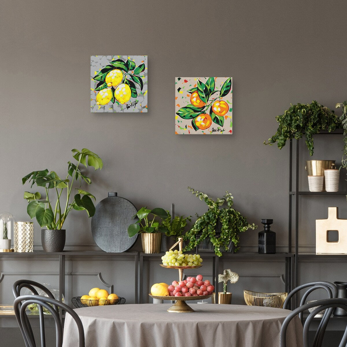 Fruit Sketch Lemons, Fruit Sketch Oranges by Jodi Augustine Canvas Art Prints