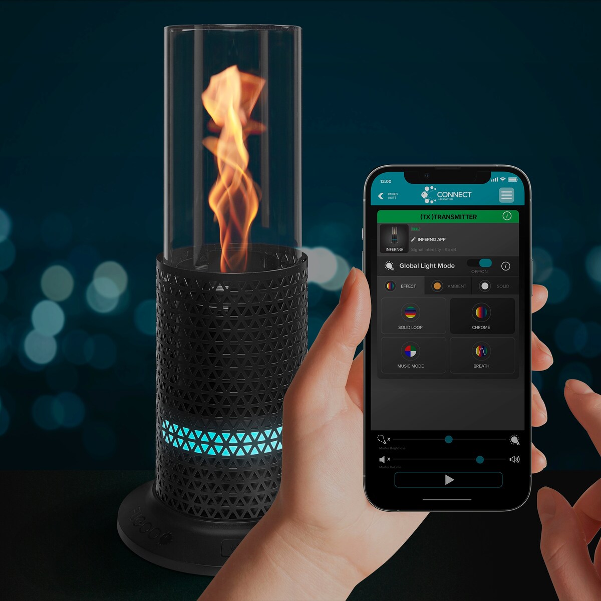 Fugoo Inferno Indoor/Outdoor Bluetooth Speaker with Flame and glass top - N/A